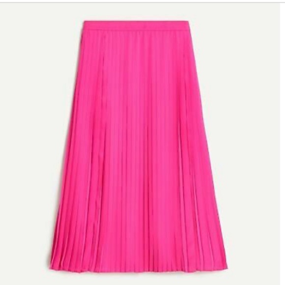 J. Crew Dresses & Skirts - NWT - J.CREW HOT PINK PLEADED MIDI SKIRT